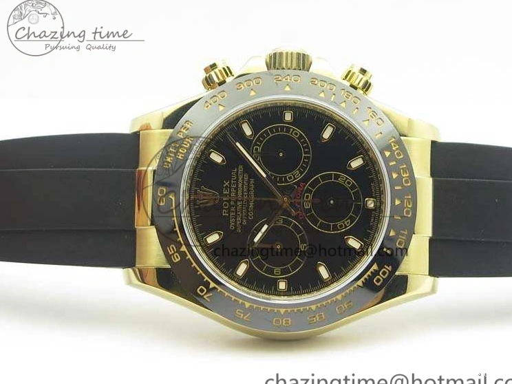 0109 Tailored Daytona 116518 LN YG ARF 1:1 Best Edition Black Dial On Rubber Strap A4130 Super Clone 3479